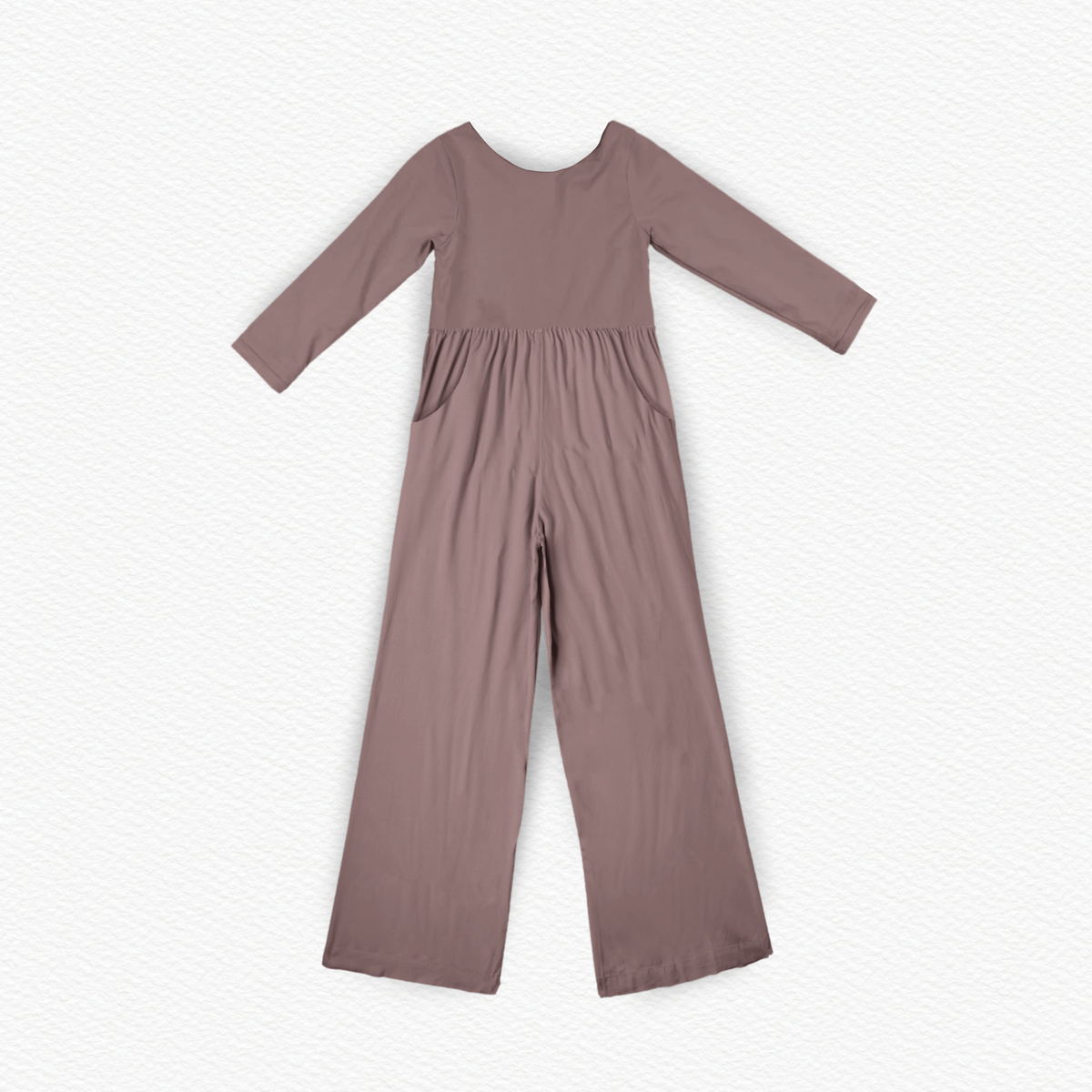 Mauve ribbed Wide leg day wear romper
