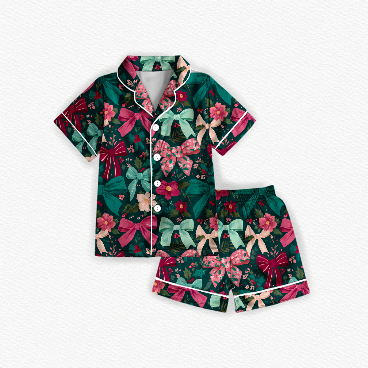Green bows mama formal set