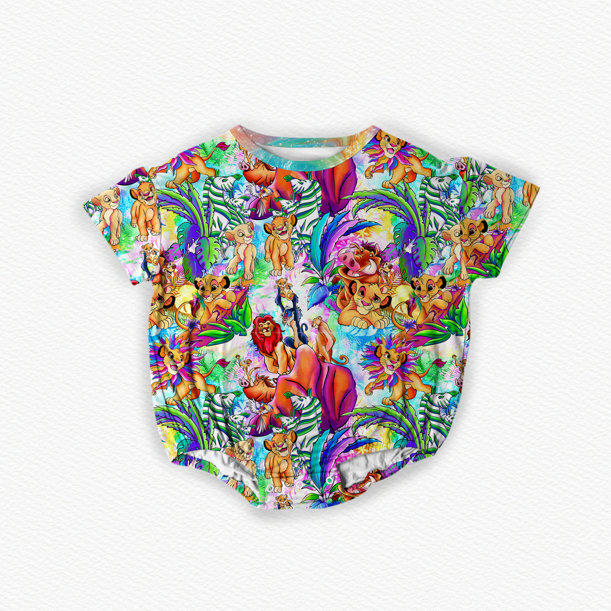 RTS Rainbow roar Bubble romper
