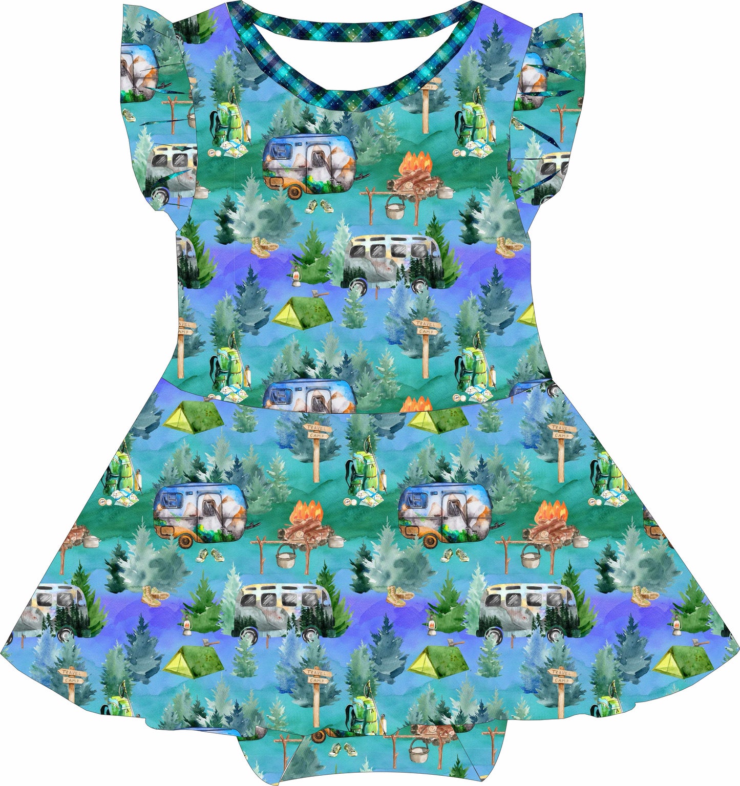 Camping twirl with bodysuit