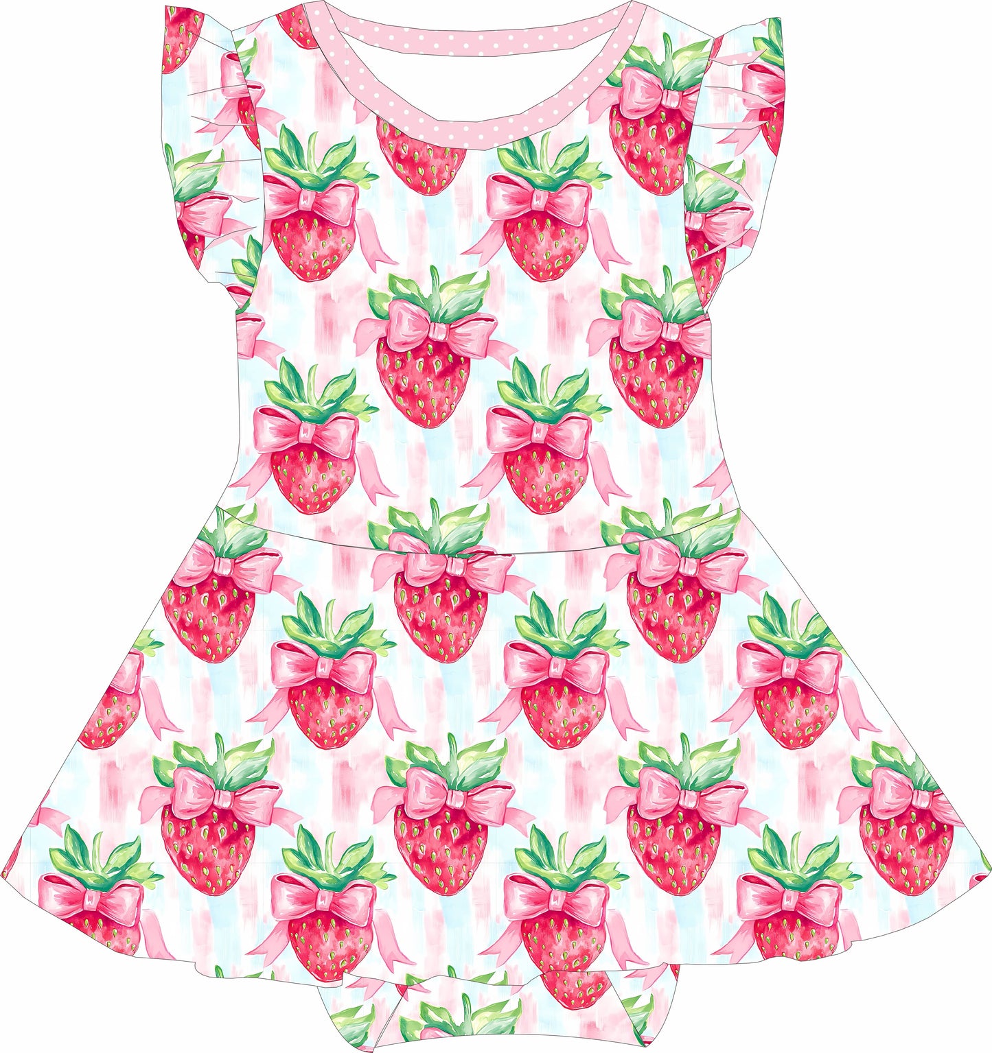 Strawberry twirl with bodysuit