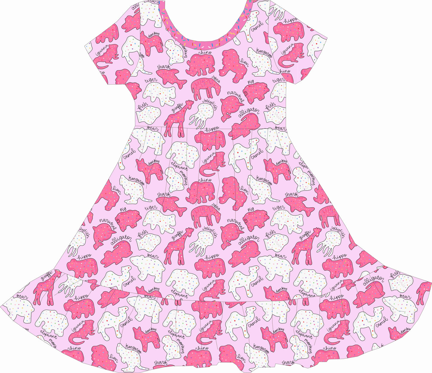 PRE-SALE Safari sprinkles pink twirl dress