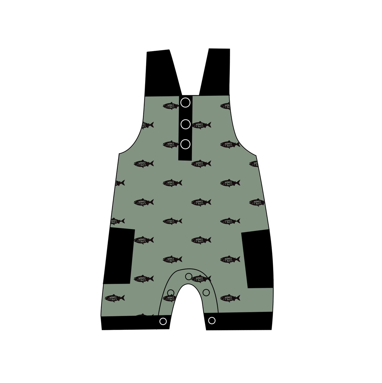 Mamas boy fishing overalls