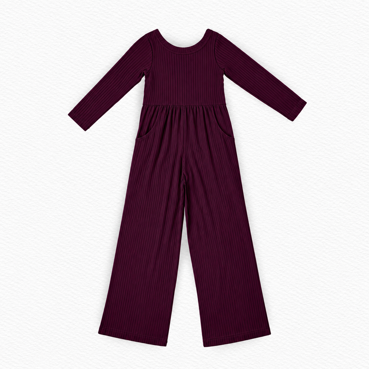 Burgundy ribbed Wide leg day wear romper