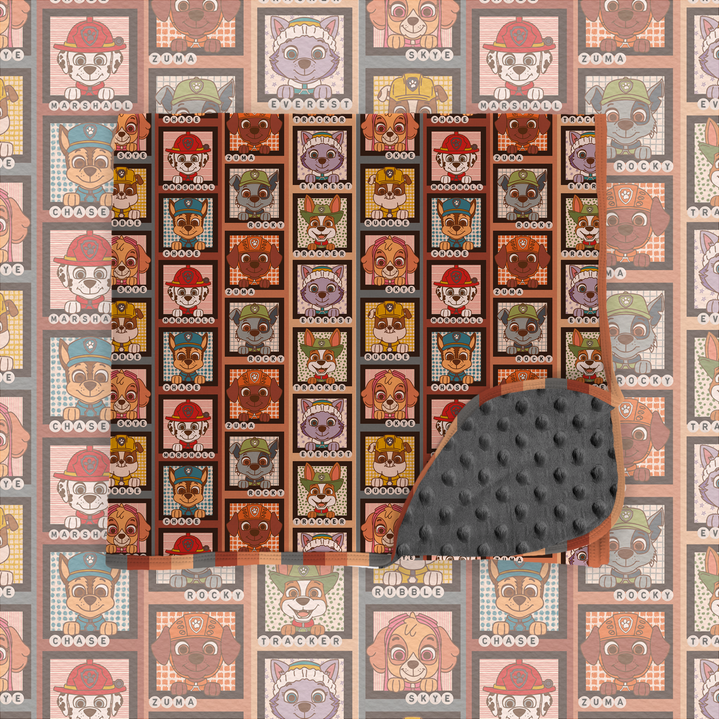 On the double blanket 50x50 minky backed