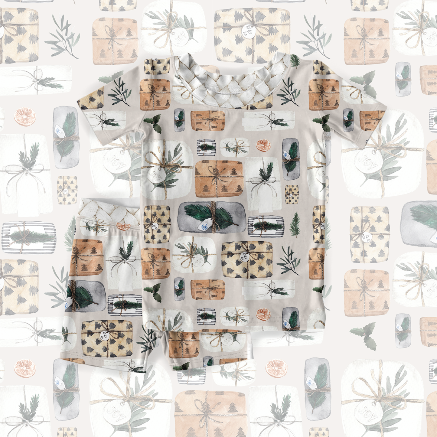 Joy to the world two piece short set