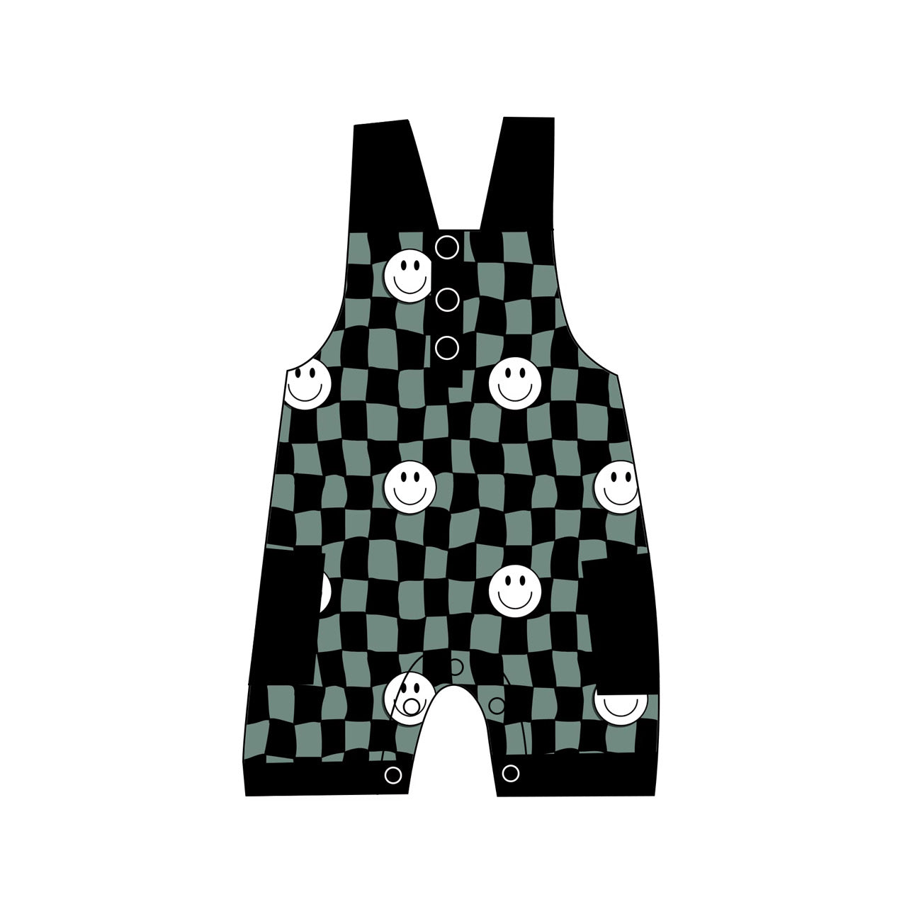Smiley checks overalls