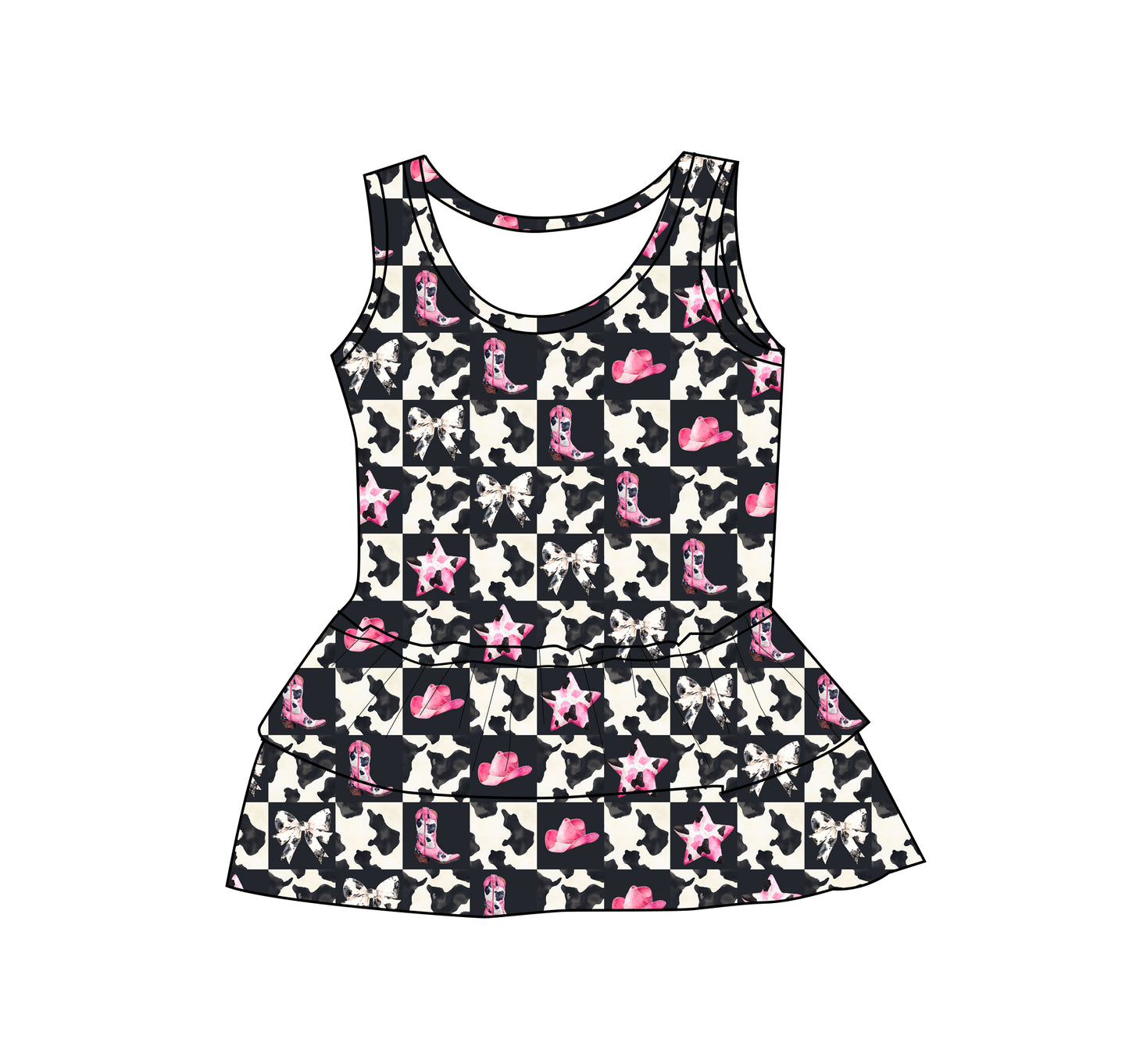 Cowgirl ruffle tank bamboo