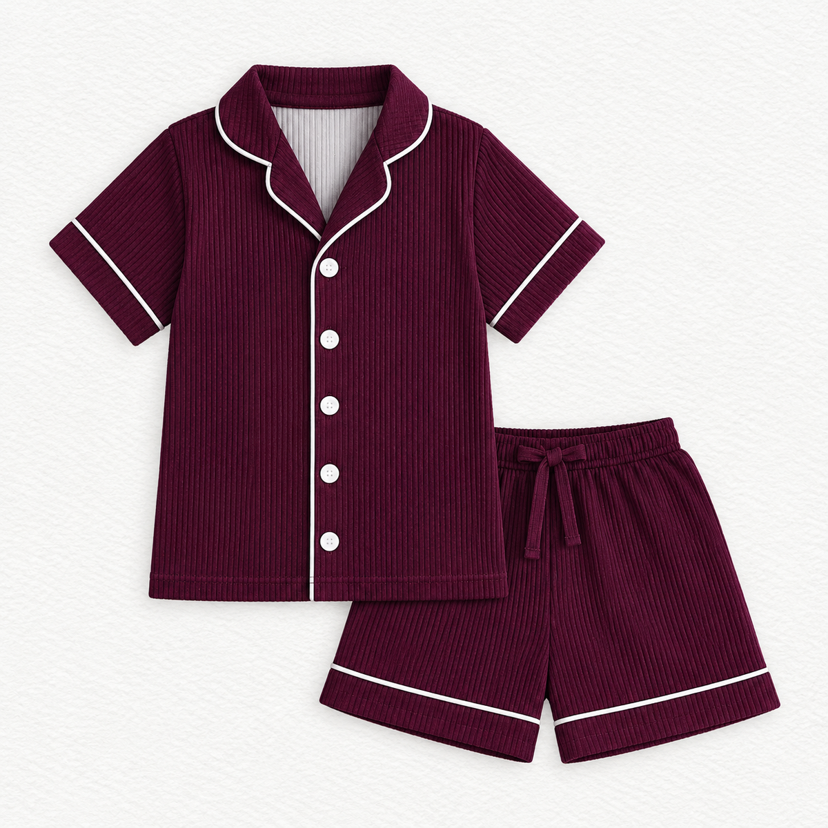 Burgundy ribbed mama formal set