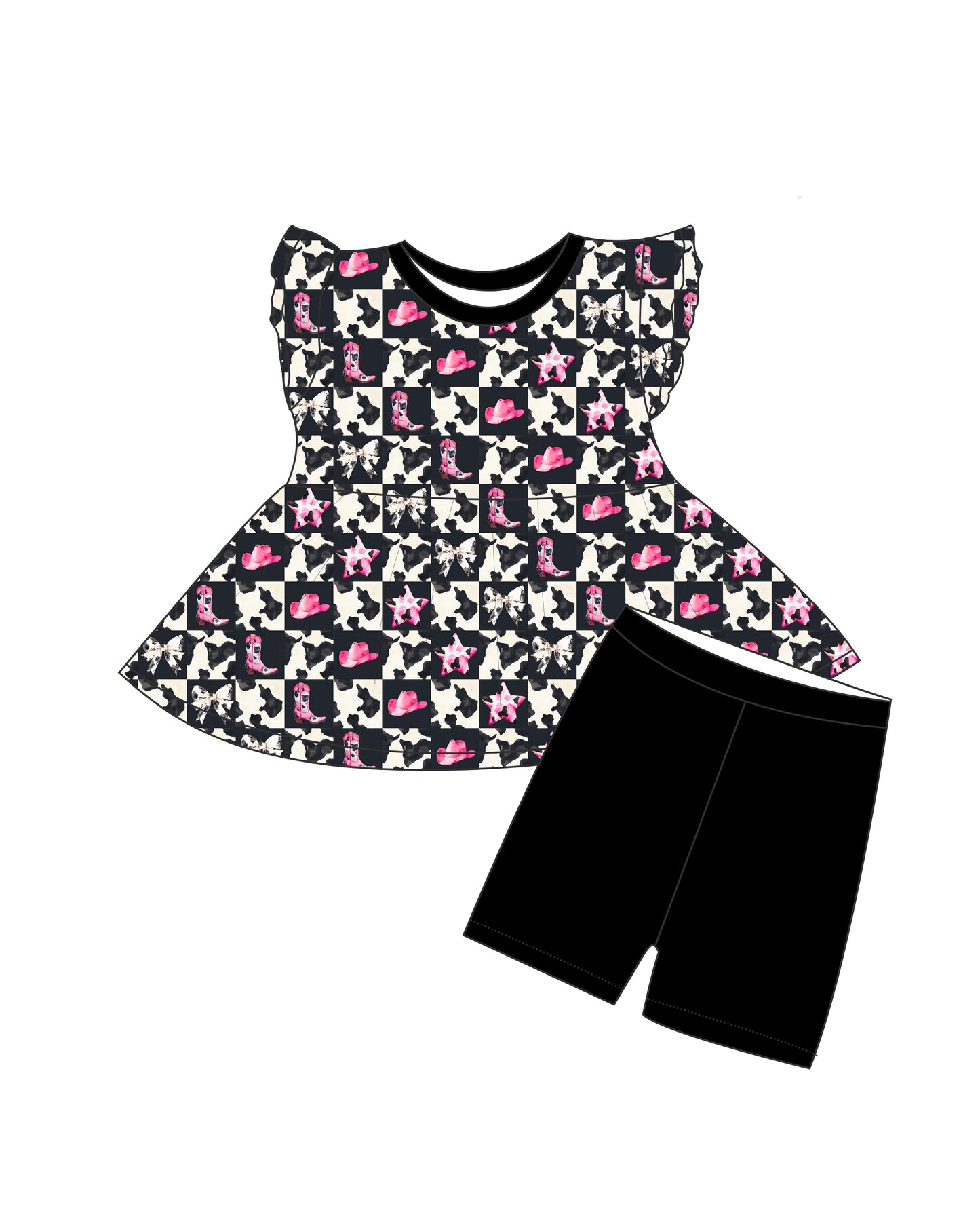 Cowgirl Peplum top and shorts