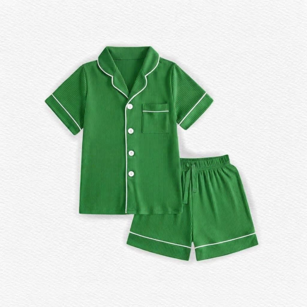 Green ribbed mama formal set