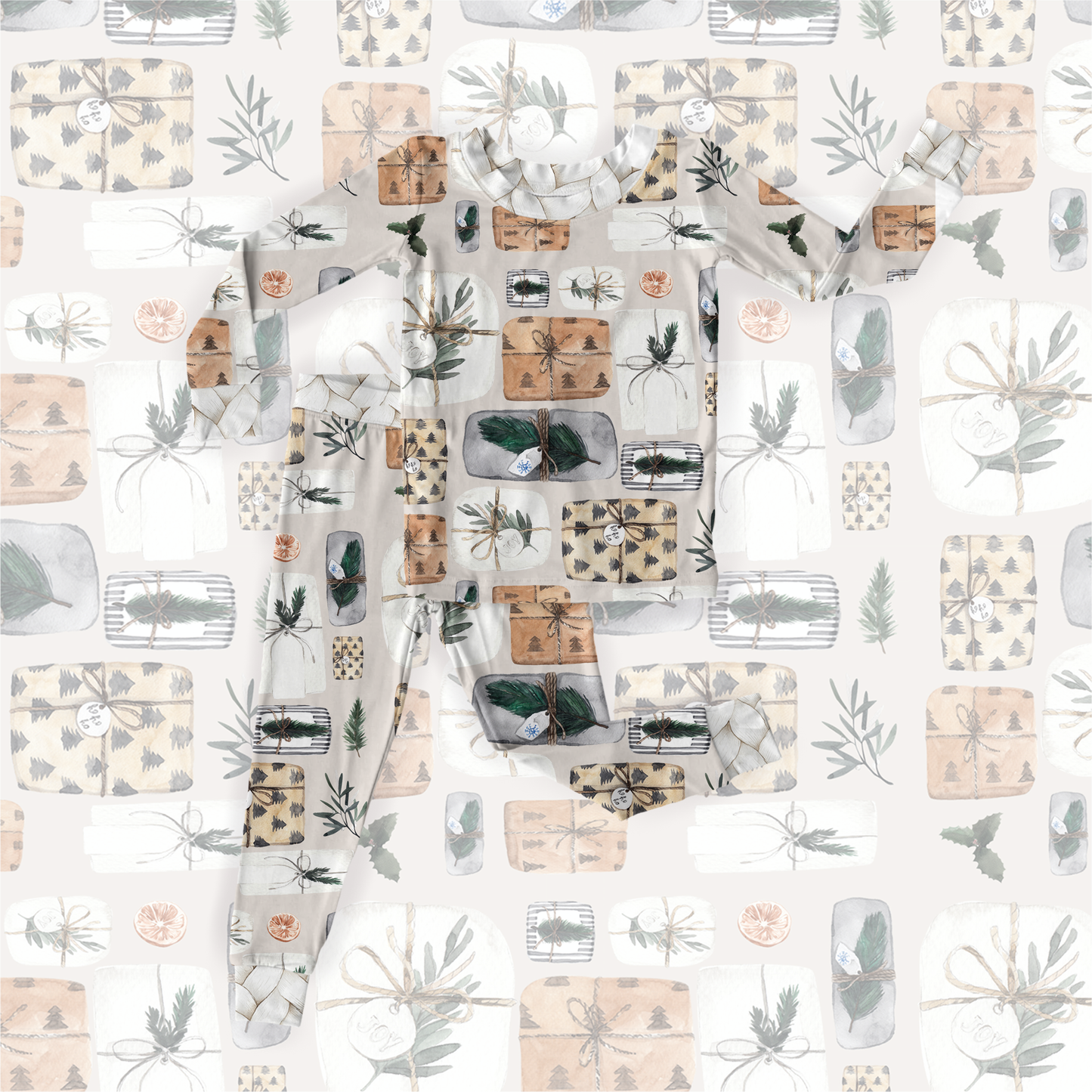 Joy to the world two piece long sleeve and pants set