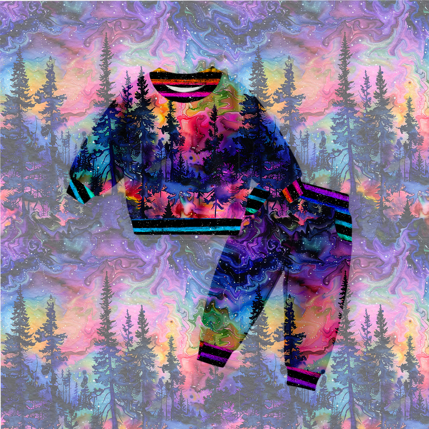Aurora nights French Terry jogger sets