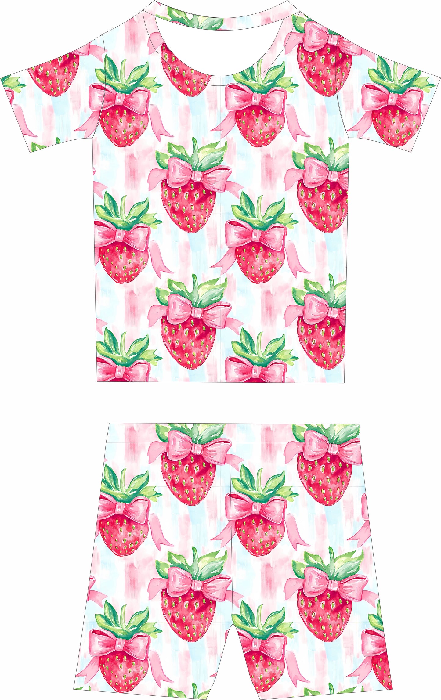 Strawberry two piece short set