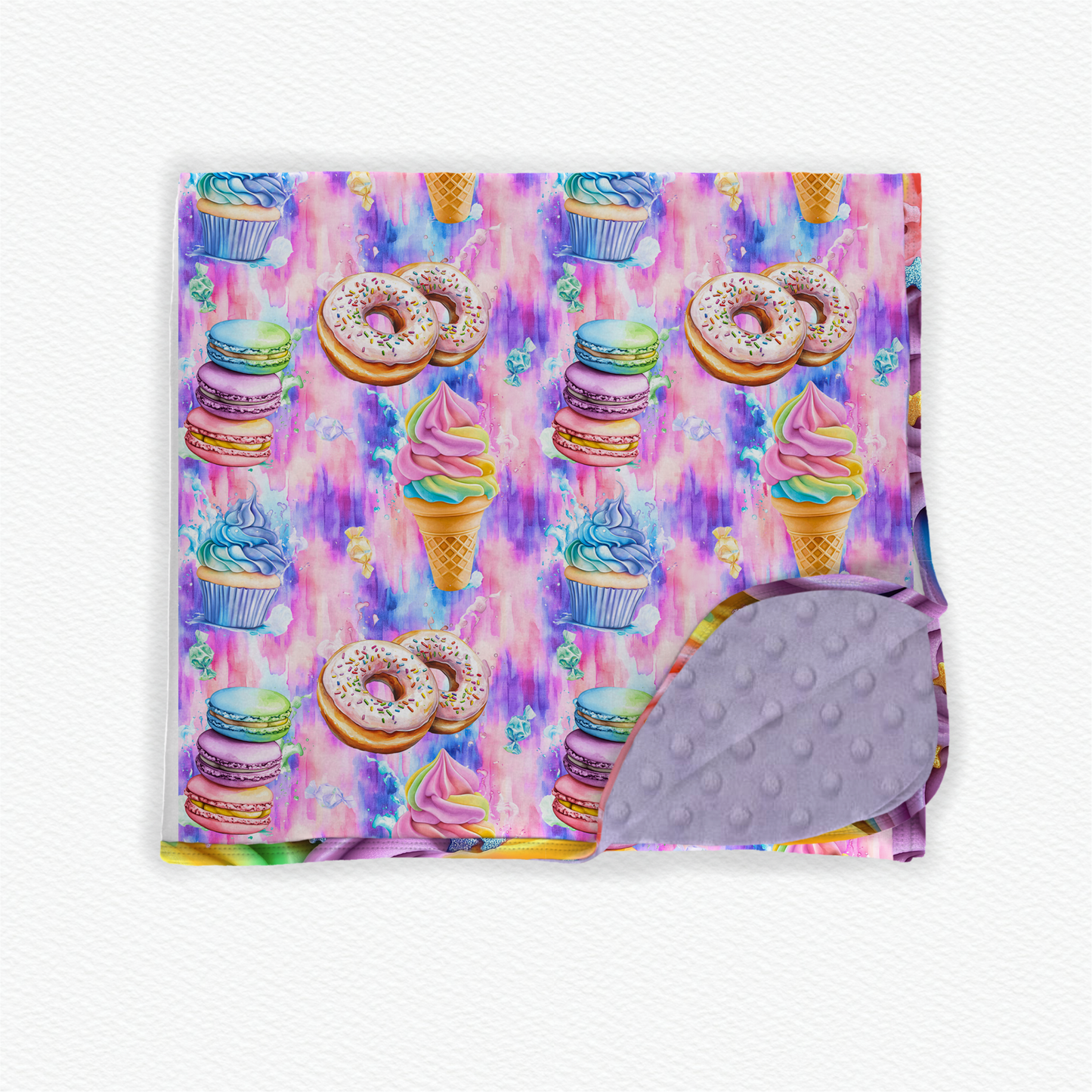 Scoops & sprinkles security blanket minky backed 20x20