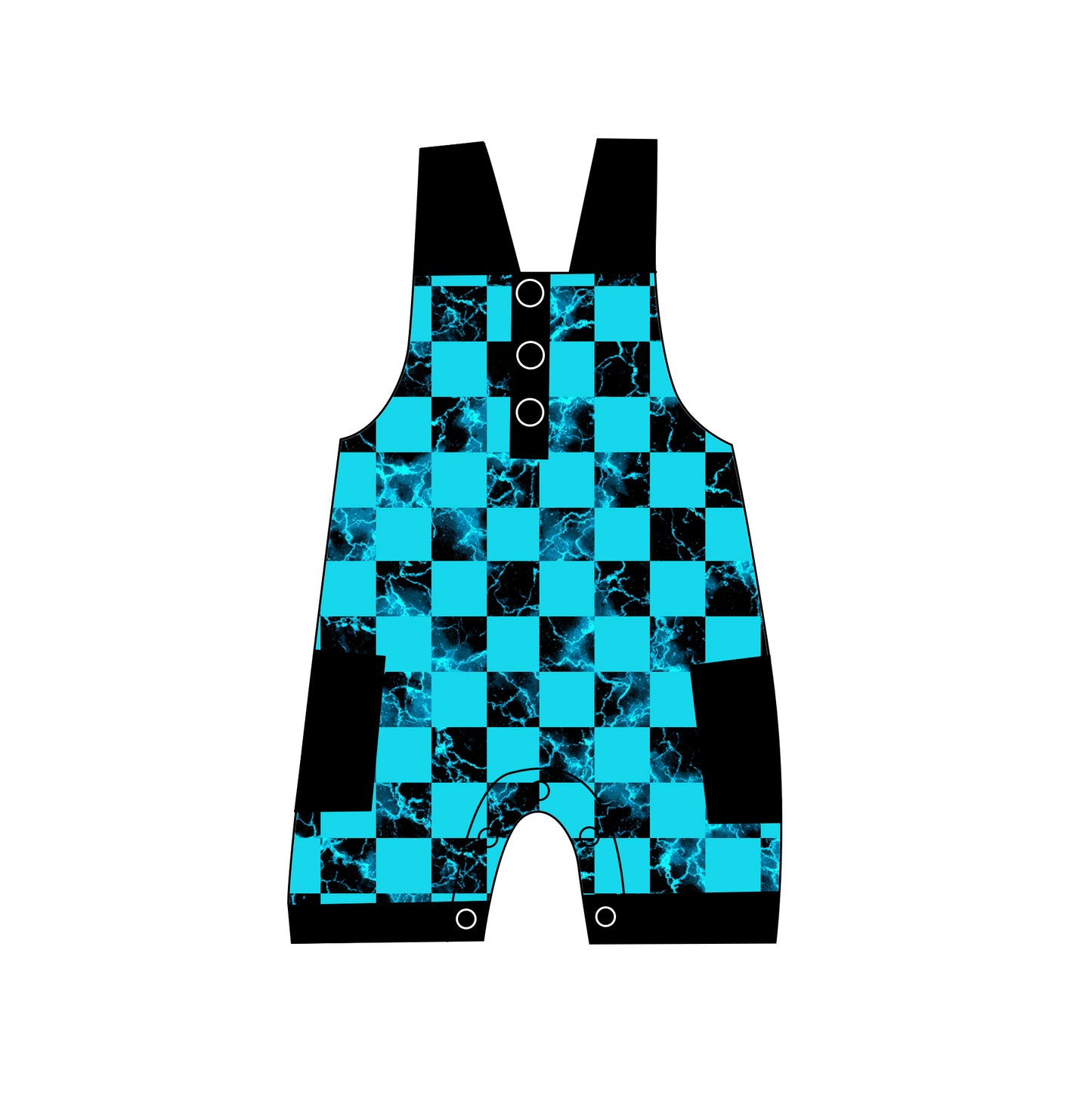 Watercolor checks overalls