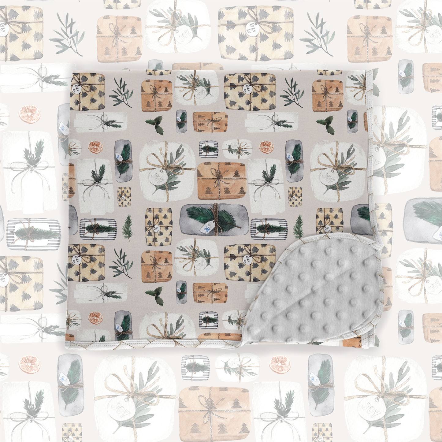 Joy to the world blanket 50x50 minky backed