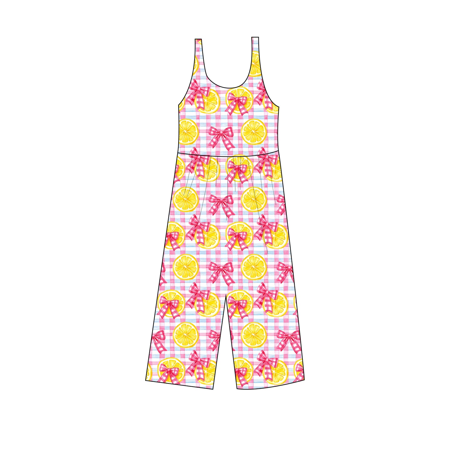 Lemons Tank Wide leg day wear romper short sleeve