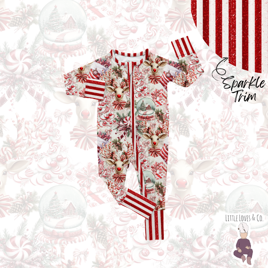 Candy cane lane sparkle trim zippy