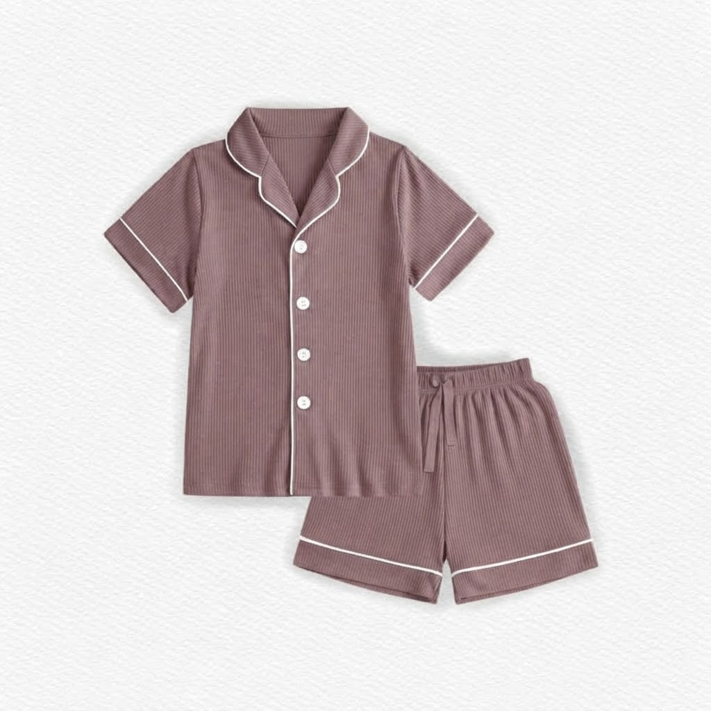 Mauve ribbed mama formal set