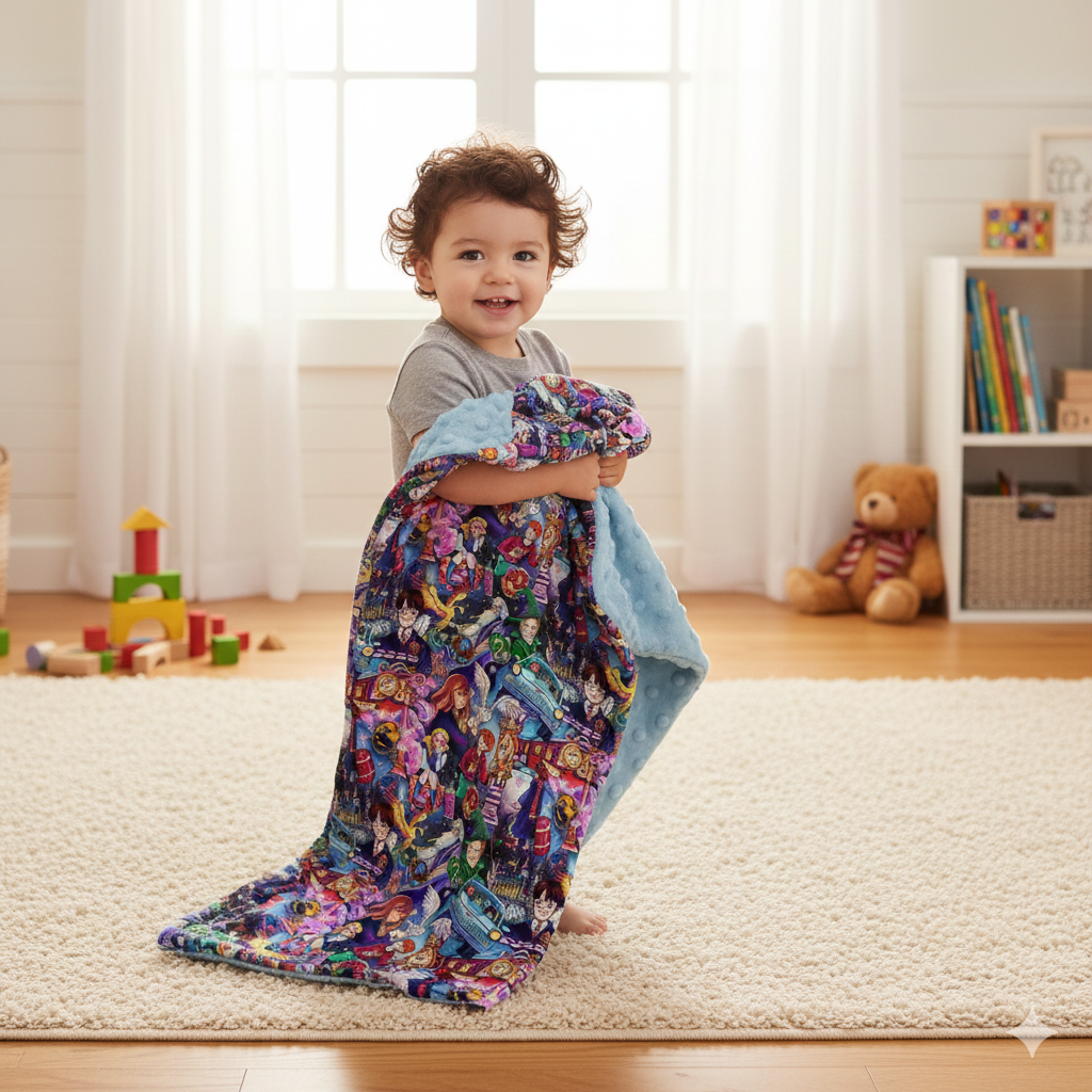 The pitter security blanket minky backed 20x20