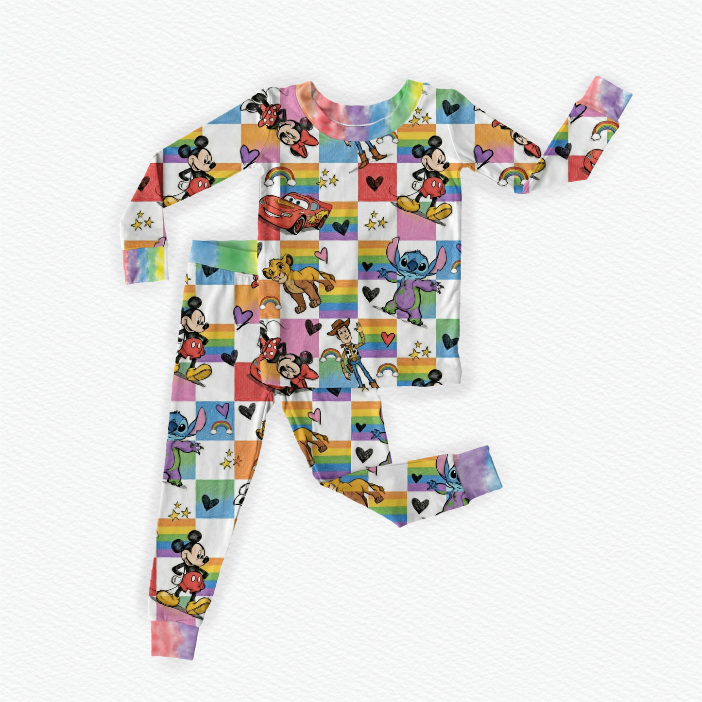 Colorful pals long sleeve and pants set