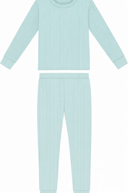 Brittany and co ribbed solid two piece long sleeve and pants set