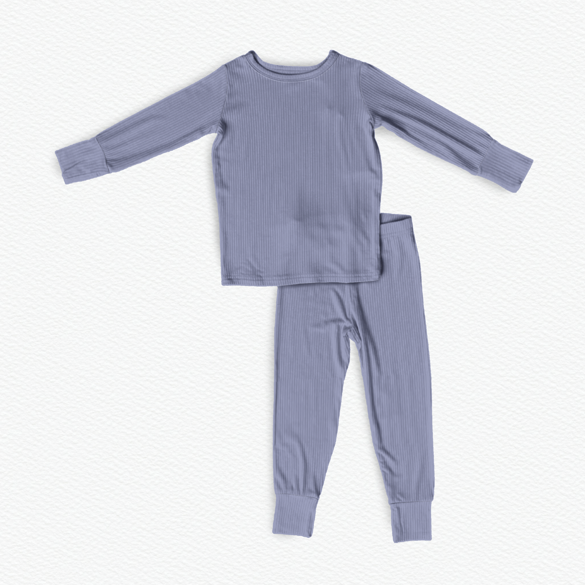 Periwinkle ribbed long sleeve and pants set