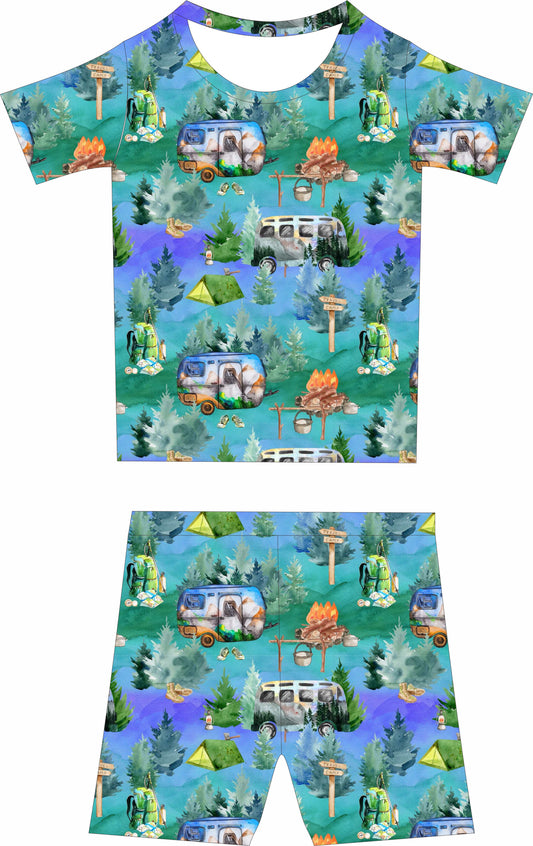 Camping two piece short set