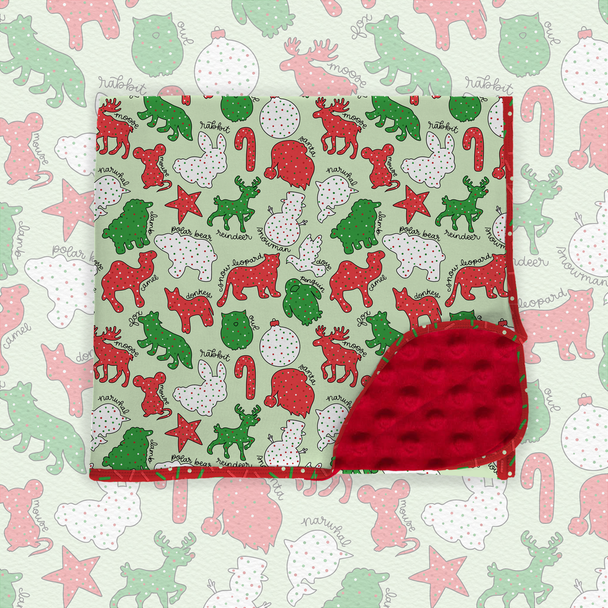 Pre-order Christmas sprinkles security blanket minky backed 20x20