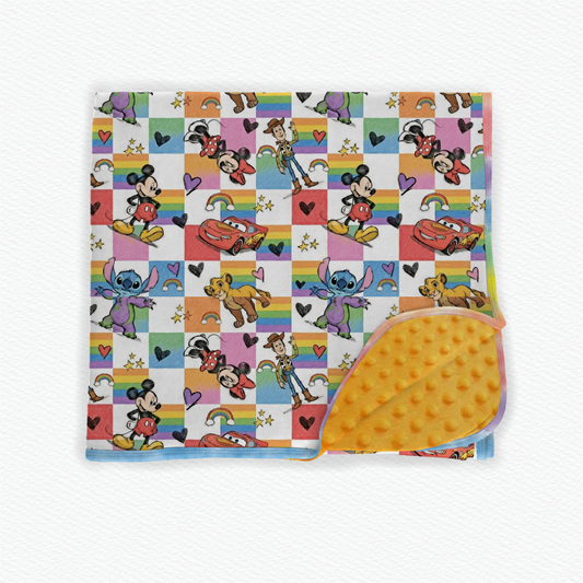 Colorful pals security blanket minky backed 20x20