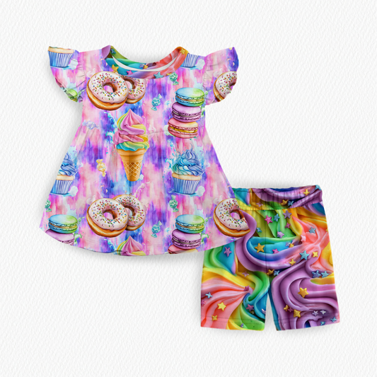 Scoops & sprinkles Peplum top and shorts