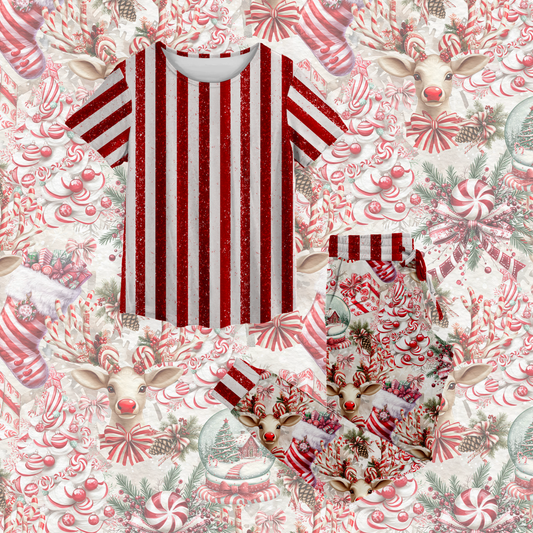 Candy cane lane sparkle trim jogger set
