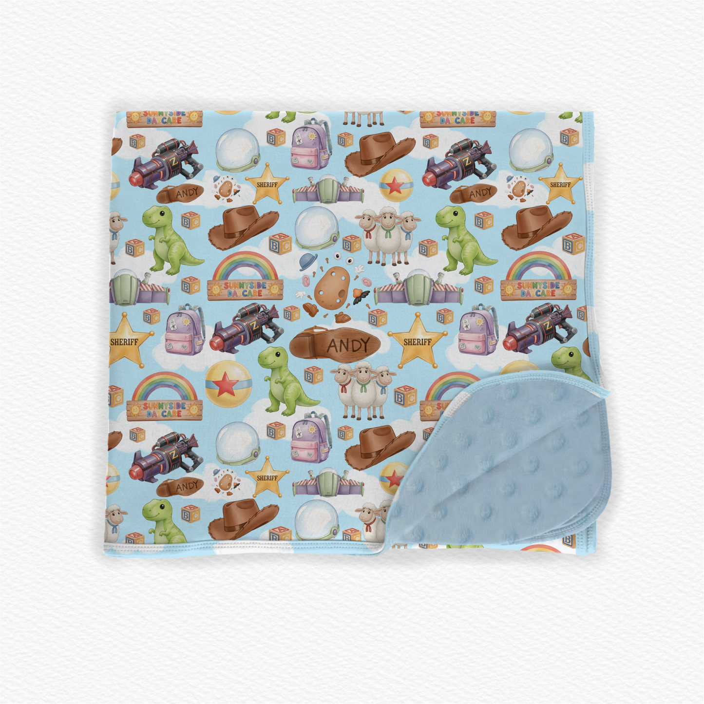 To infinity & dreams security blanket minky backed 20x20
