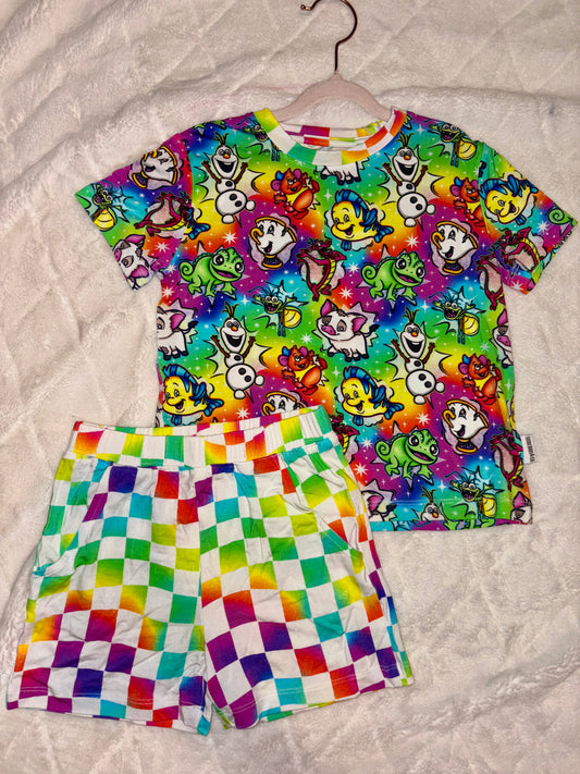 Rainbow checks daywear short set