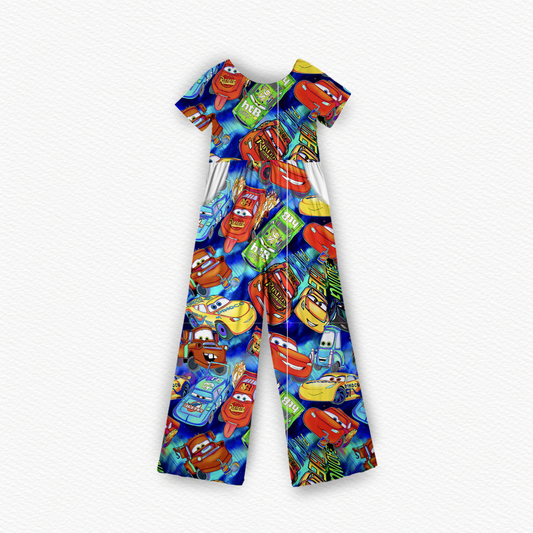 Race day rush Wide leg day wear romper short sleeve