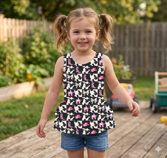 Cowgirl ruffle tank bamboo