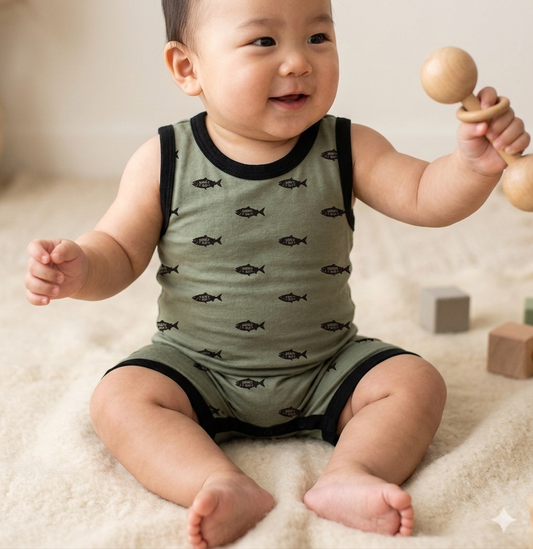 Mamas boy fish Tank daywear romper
