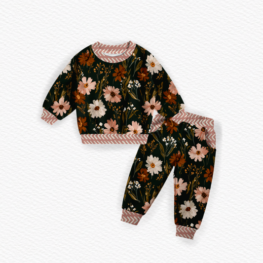 Fall floral French Terry jogger sets