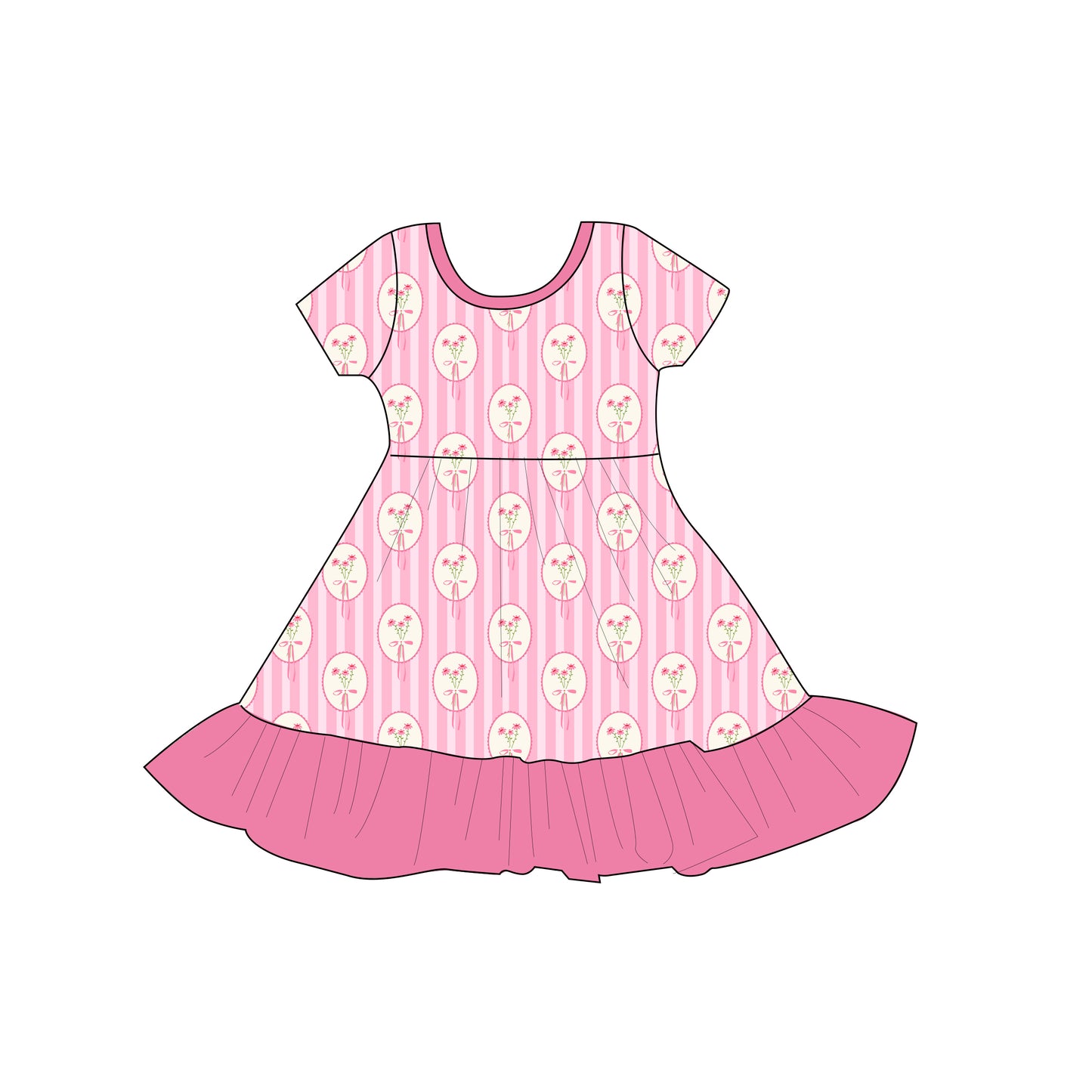 Pink floral twirl dress