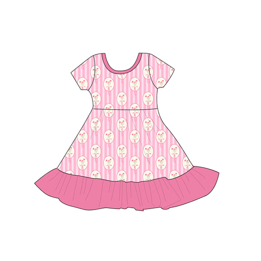 Pink floral twirl dress
