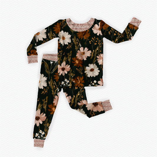 Fall floral long sleeve and pants set