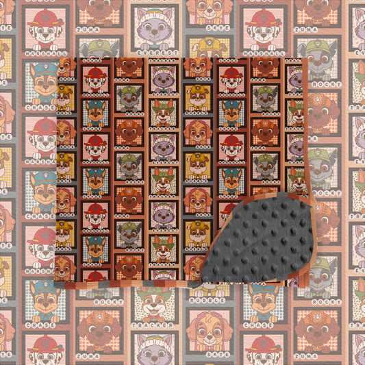 On the double 60x80 oversized blanket minky backed