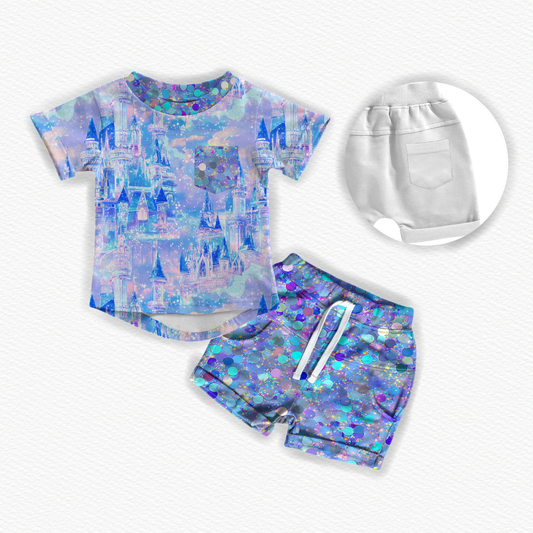 Stardust castle pocket tee daywear short set