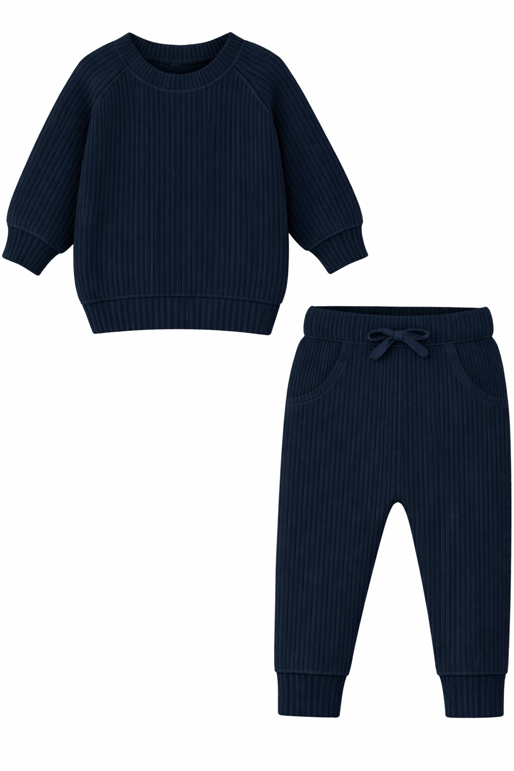 Navy ribbed daywear jogger sets