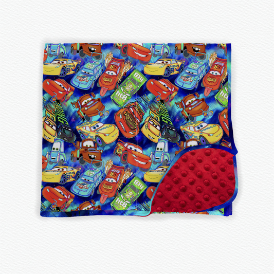 Race day rush security blanket minky backed 20x20