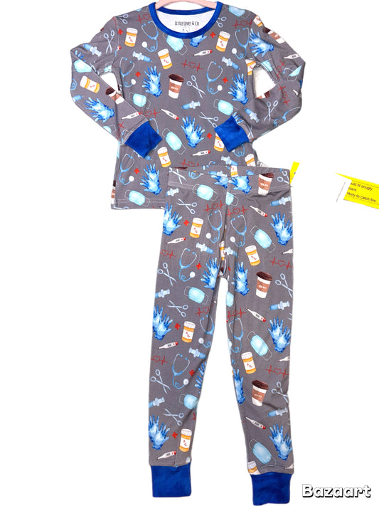 Little loves & scrubs two piece long sleeve and pants set