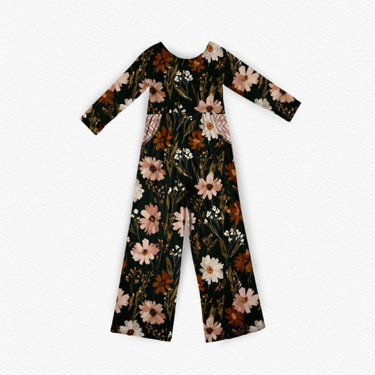 Fall floral Wide leg day wear romper