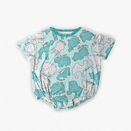 PRE-ORDER Safari sprinkles blue Bubble romper