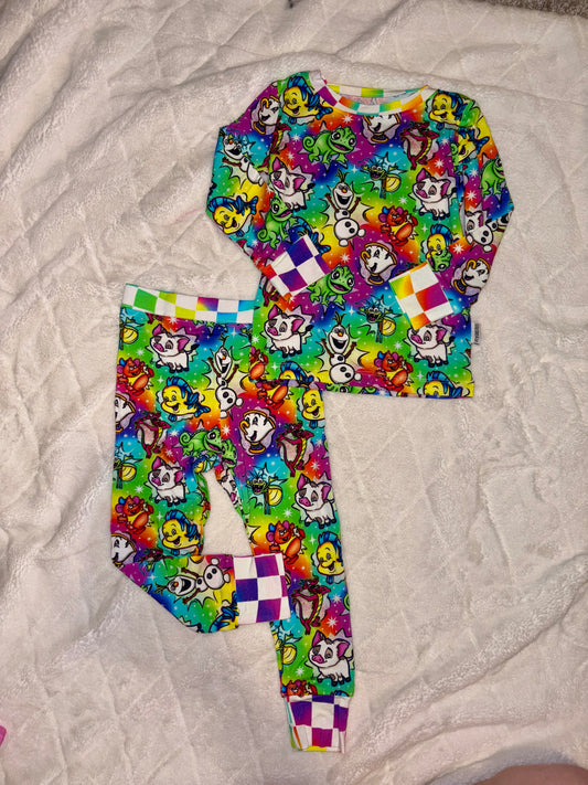 Rainbow checks Two piece long sleeve set